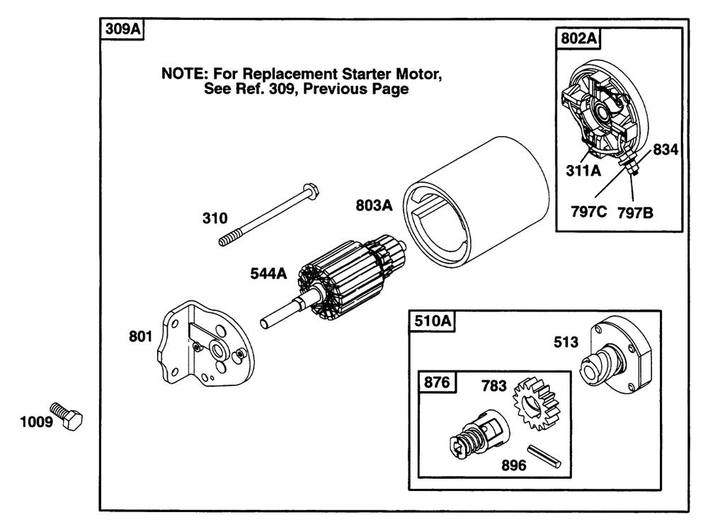 Electric Starter 2 Diagram and Parts List for 226432-0057-XX  Briggs and Stratton Engine